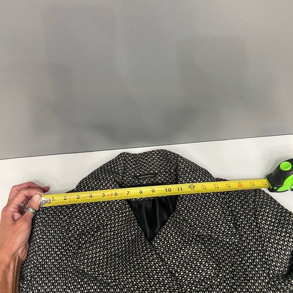 JONES NEW YORK Wool Blend Black & White Double Breasted Coat Size 12 Career Warm - Picture 15 of 16